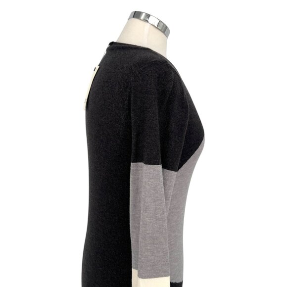 Long Tall Sally Colorblock Crewneck Long Sleeve Sweater Gray Black Size 6-8 NWT - Picture 6 of 13